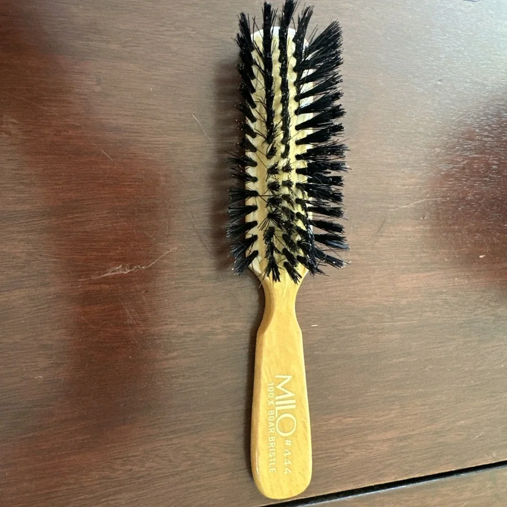 Vintage Milo #444 Wood Handle‎ Hair Brush 100% Boar Bristles 8